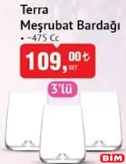 LAV TERRA MEŞRUBAT BARDAĞI 475 CC 3'LÜ